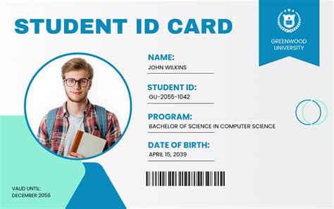 University Student Identity Card Psd Id Card Template Employee Id Card I D Card
