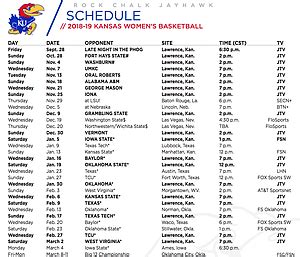 KU women’s basketball conference schedule revealed. September 26, 202