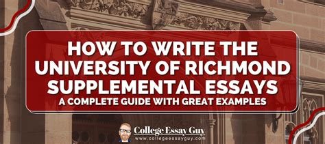 Read our University of Richmond essay breakdown to get a comprehensive overview of this year's supplemental prompts. Example Prompt: By the time you graduate from college, there will be jobs that don't exist today. Describe one of them and how Richmond might prepare you for it.