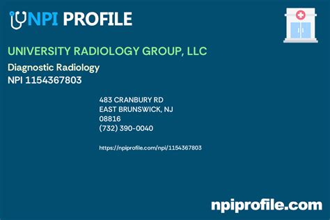 579A CRANBURY RD EAST BRUNSWICK, NJ 08816: Gender: Male: NPI Entity Type: Individual: Medical School Name: NEW YORK COLLEGE OF OSTEO MEDICINE OF NEW YORK INSTITUTE OF TECHNOLOGY: ... 579A CRANBURY RD UNIVERSITY RADIOLOGY GROUP PC EAST BRUNSWICK, NJ 08816 (732) 390 ….