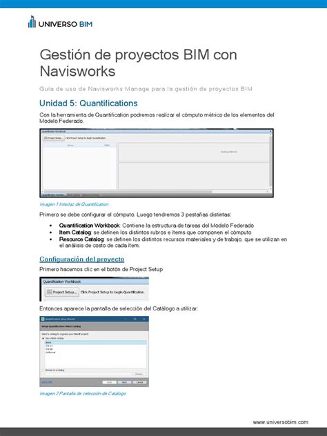 UniversoBIM Navisworks U05 Quantifications pdf