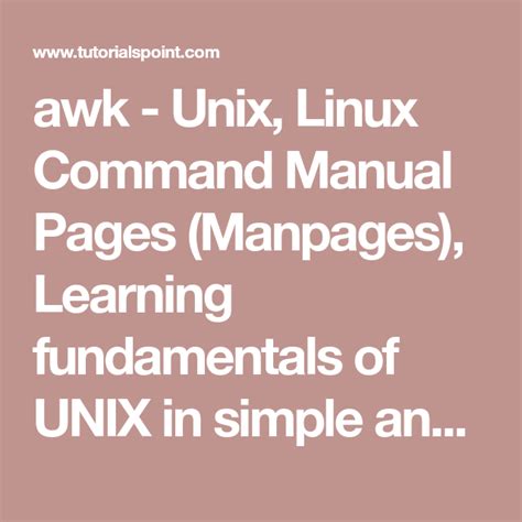Unix Awk Manual