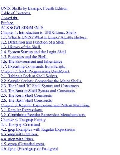 Unix Example By Edition 4th Shells