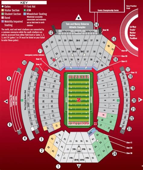 Unl football stadium seating chart. The Memorial Stadium in Lincoln, Nebraska, has hosted more than 300 consecutive sold out games, and in 2014, reached a peak attendance of over 91,000. Rich in pride and tradition, Memorial Stadium is as relevant to Nebraska's sports legacy as the players themselves. Parking and public transportation at Memorial Stadium 