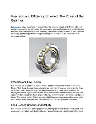 Unleash the Power of Shaft Bearings: A Comprehensive Guide to Enhancing Efficiency and Reliability