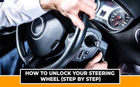 Unlock steering wheel. Essentially, your steering column contains a deadbolt that locks up the steering wheel. When you leave your car with the steering wheel turned all the way to the left or right, the steering can press up against this deadbolt, engaging the. deadbolt and binding up your key and locking up the steering wheel. 