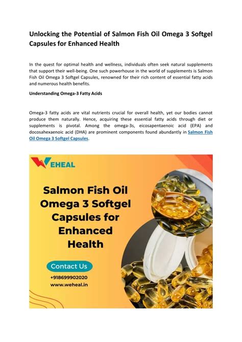 Unlock the Power of Fish Oil for Enhanced Health and Well-being