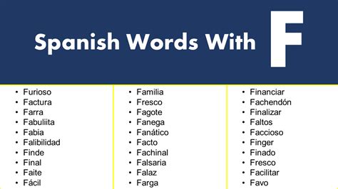 Unlock the Power of Spanish Words That Start With F