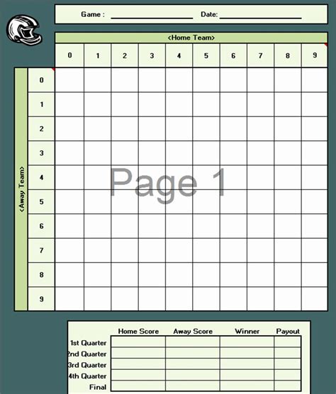 Unlock the Secrets of Football Squares Template Excel: Discover Game