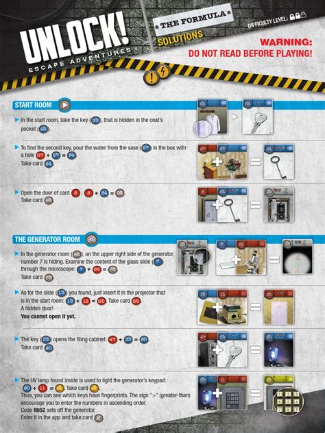 Unlock the formula walkthrough.  Unlock! Formula Solutions - Free download as PDF File...