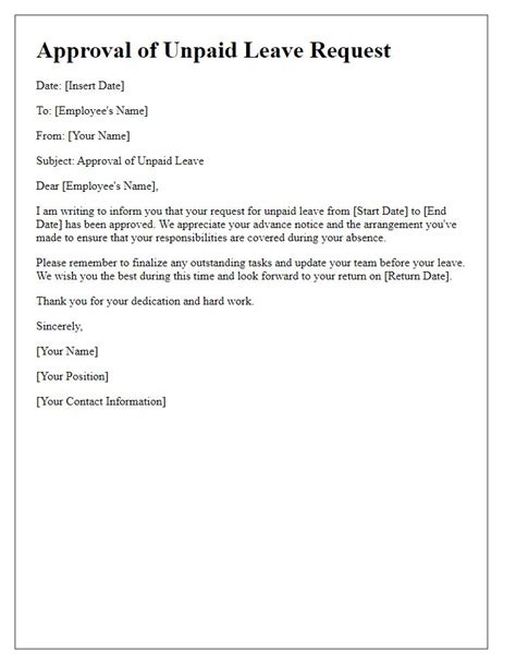 Unpaid Leave Request Template How Unpaid Leave Request Template Can