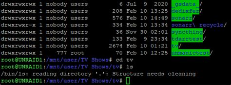 Unraid ls. ': Structure needs cleaning".  This repository powers the ...