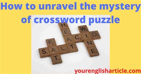 Unravel the Mystery: Mastering French Articles in Crossword Puzzles