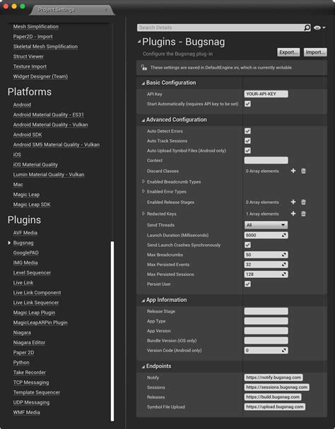 Unreal engine configuration. Engine] section in DefaultEngine. For instance, th...