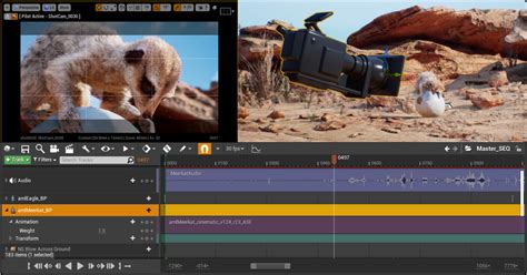 Unreal viewport camera.  Sequencer is Unreal Engine's multi-track editor used for ...