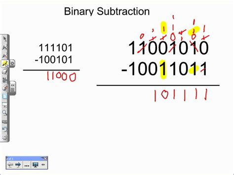 Unsigned binary subtraction.  The full version of this video contains extra examples of...