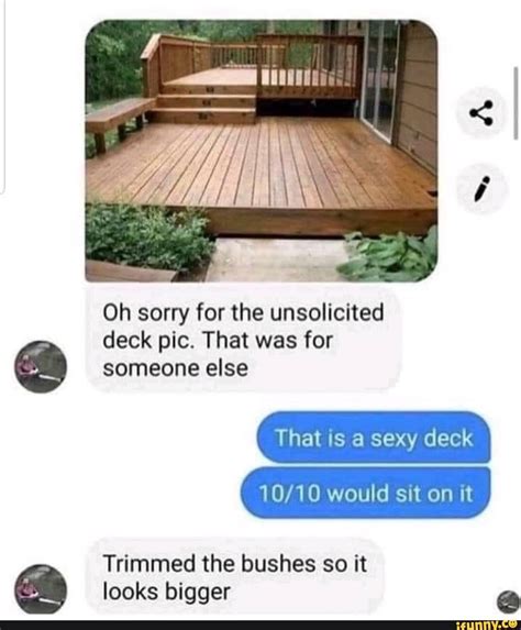 Unsolicited deck pic. Things To Know About Unsolicited deck pic. 