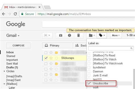 Unsubscribe From a Newsletter or Mailing List in Gmail