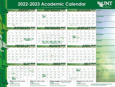Unt Calendar 2023