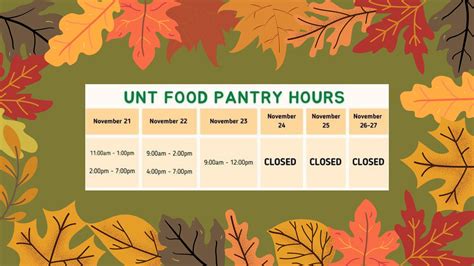 Unt pantry timings. The UNT Career Center encourages persons with disabilities to participate in our events and meet with our staff. If you anticipate needing an accommodation or have questions about accessibility, please call 940-565-2105 in advance of the event or your visit. The UNT Suit Up Closet, sponsored by the Career Center, makes professional suits and ... 