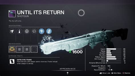 Until its return god roll pve. Imperial Decree PvE God Roll. As a slow-firing, pump-action shotgun, the Imperial Decree suffers compared to other, more optimal PvE options. That doesn’t mean you can’t use it against the enemies of humanity; you’ll just need to specialize a bit. Your focus with a PvE Imperial Decree is twofold: ammo uptime and single-shot damage output. 