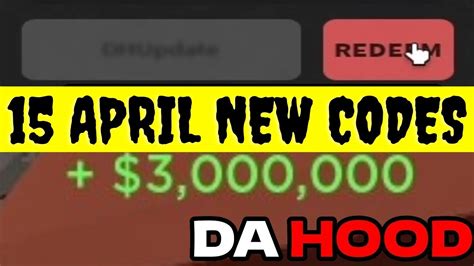 Most of the old codes in Roblox Da Hood have gone inactive. Players will receive new codes in the forthcoming days. #FREED —Redeem for 50k Da Hood Cash. 2022JUNE —Redeem for several Crate ...