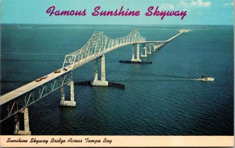 Unused W-Border BRIDGE SCENE Tampa Bay Florida FL HJ0301