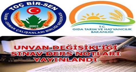 Unvan Değişikliği Sınav Ders Notları Yayınlandı. 