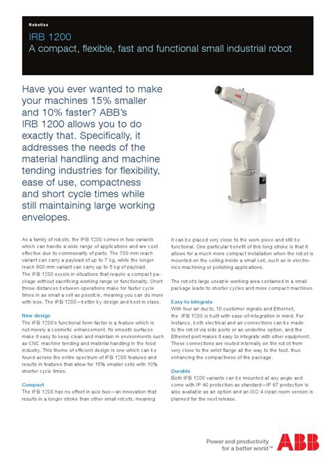 Unveiling the Power of Robotics: abb irb 1200 datasheet**