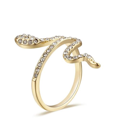 Unwritten Crystal Snake Bypass Ring & Reviews - Rings - Jewelry …