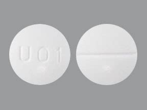 Uo1 white round pill. To accurately identify the pill, drug or medication, you can do any one, any combination of or all of the following steps using our pill identifier tool. Enter or Select from the drop down, the imprint code on the medication, (The imprint is the letters, numbers or other markings on the pill, tablet or capsule. 