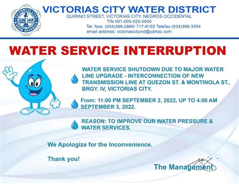 Upcoming water service interruption in Pleasantdale
