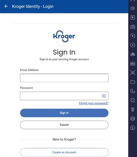 Update kroger app.  Once your identity is confirmed, you will be able to manage ...