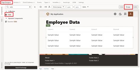 Update table data using form in Oracle Visual builder TechSupper