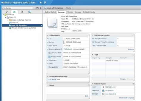 Update virtual machine template VMware ESXi