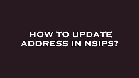 Updating address in NSIPS : r/navyreserve - reddit