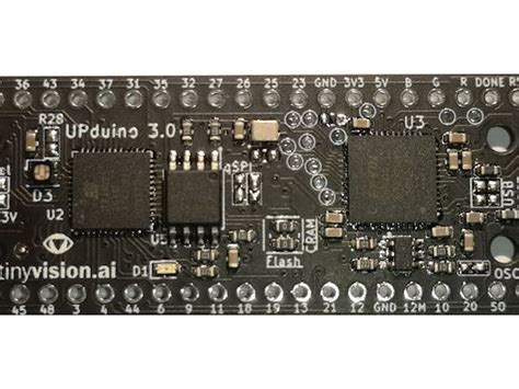 Upduino 2 schematic. 3K LUTs, 1Mb SPRAM, 120Kb DPRAM, 8 Multipliers FTDI FT232H...
