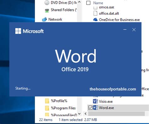Upload MS Word 2019 portable