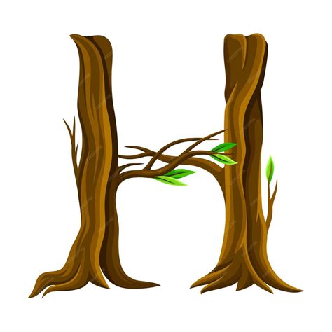 Uppercase Letter of Alphabet Arranged from Forest Elements Like Tree
