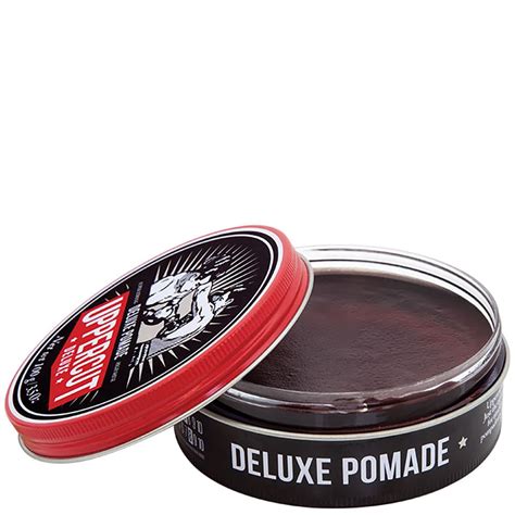 Uppercut pomade. Uppercut Deluxe Pomade Review -- Strong & Orthodox. Watch on. Uppercut Deluxe Pomade uses a water soluble formula that holds strong and washes out easy. It is a heavy water soluble formula, but does not weigh down the hair. The pomade won't leave behind any residue and is ideal for pompadour, quiff or mohawk hairstyles. 