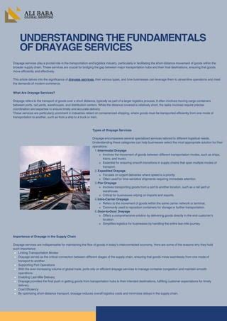 Ups drayage.  Those participating in Drayage Set Aside must document draya...
