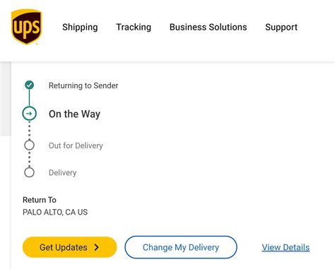 Ups return to sender. 04/30/2020 - 9:00 A.M. Phoenix, AZ, United States Your package has been delayed due to events beyond our control. We're adjusting delivery plans as quickly as possible. / Delivery will be delayed by one business day. Past Event Return to Sender Requested. 04/29/2020 - 8:50 P.M. Phoenix, AZ, United States A … 