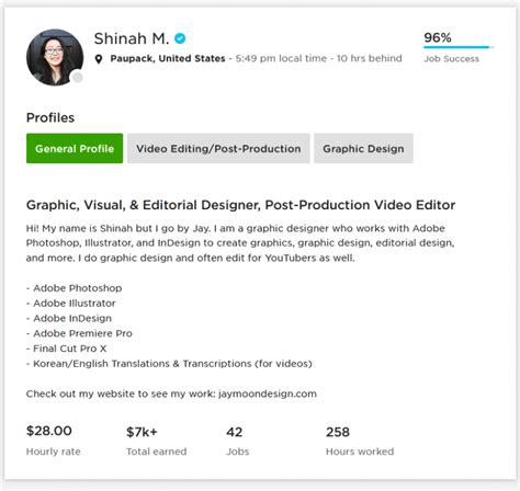 Upwork Profile Overview Sample for Video Editor (2D 3D Animation)