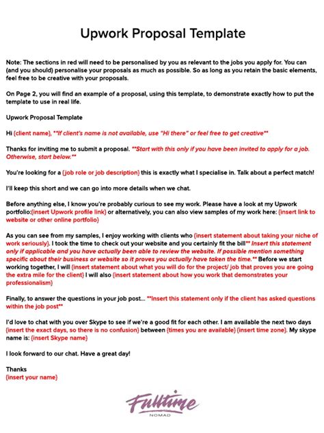 Upwork proposal template download.  It also includes: &rarr; 6 word-for-...