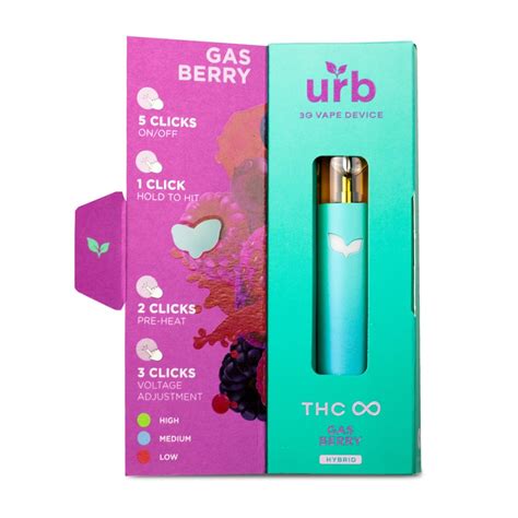 Urb vape pen. URB THC Infinity Disposable Vape Pen, 3 Grams. The new THC Infinity Disposable by URB contains a proprietary blend of four potent cannabinoids – Delta 8 THC, THC-H, THC-JD, and THC-P. It comes in several strains: Gas Berry (Hybrid) Glue Berry (Sativa) Lemonade Kush (Sativa) Orangeade (Sativa) Strawberry Cereal (Indica) Watermelon Mojito (Indica) 