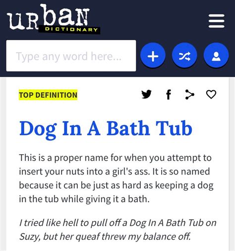 Urban Dictionary: Dog In A Bathtub