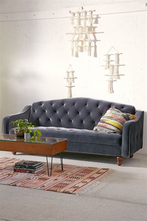 Urban Outfitters Velvet Tufted Couch