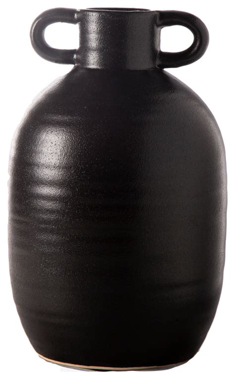 Urban Trends Ceramic Round Bellied Vase With Black Finish …