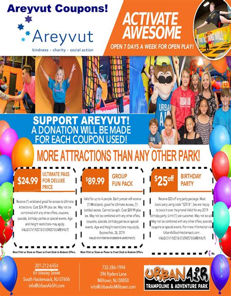 Urban air coupon code. Urban Air's indoor adventure park is a destination for the whole family with adventures for all ages, come see us in Cordova, TN! ... Urban Air has the birthday party for YOU. Use Code: HAPPY30. Book A Birthday *Restrictions Apply. Offer expires October 29th, 2023. At participating Urban Air Adventure Parks. Offer applies to Top-Two tier ... 