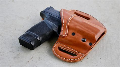 SECURE - The Hyperion holster has adjustable retention screws to ensure the right amount of hold for your firearm. Along with the 25,000-pound pressed form-fitted leather this OWB keeps your firearm in place making it perfect for everyday carry. COMFORT - Right away this adaptable leather is comfortable and begins curving to your body.. 